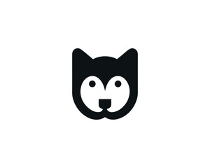 Cute Dog Face Logo Design Vector