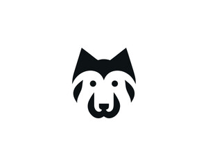 Black And White Dog Head Logo Design