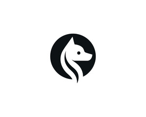 Modern Dog Head Logo Design Vector