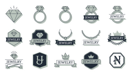 Collection of Luxury Jewelry Logos and Emblems.