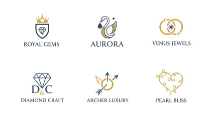 Luxury Jewelry Logos with Elegant Designs.