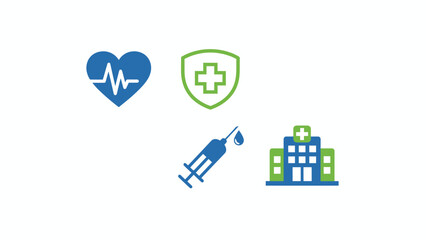 Medical Icons Representing Healthcare and Protection.
