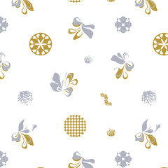 Obraz premium seamless pattern with flowers and Geometric
