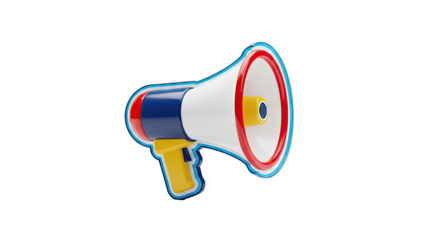 3D Megaphone Icon on White Background