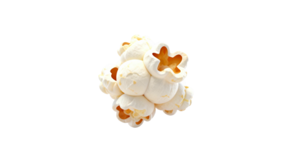 A Cluster of Popped Popcorn with Yellow Kernels