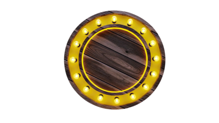 Circular Marquee Sign with Wooden Center