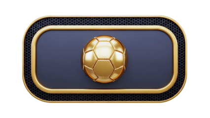 Golden Soccer Ball on a Dark, Ornate Emblem