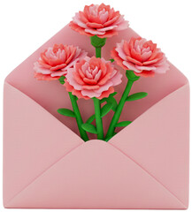 envelope with rose
