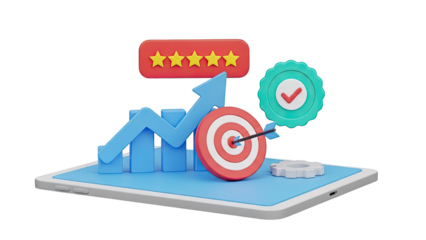 3D Business Growth and Success Icons