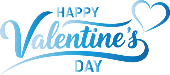 Happy valentines day greeting card with blue heart