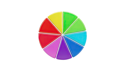 Colorful Pie Chart on White Background