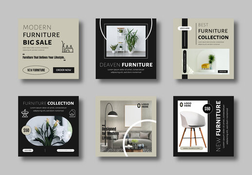 Modern Furniture Social Media Banner Set