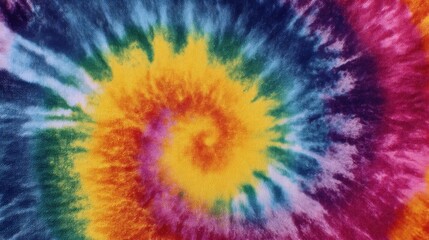 Vibrant tie-dye swirl in radiant colors