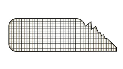 Speech bubble with grid texture and jagged edge