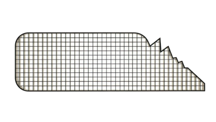 Speech bubble with grid texture and jagged edge