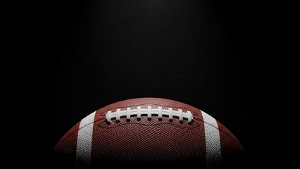 American Football on Black Background, Sport Concept, Close-up