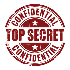 Top secret confidential stamp marking classified information