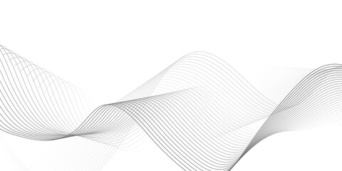 Fototapeta premium gray wave curve lines banner background design. Digital frequency track equalizer. Stylized line art background. modern soft luxury texture with smooth and clean vector subtle background illustration