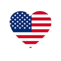 Coraz&oacute;n con bandera de EE.UU