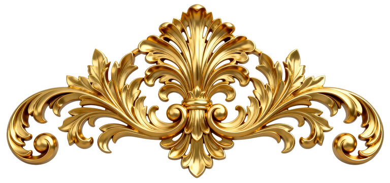 Elegant Golden Ornamental Decorative Element