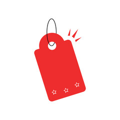 Vibrant red price tag icon with sparkling details, ideal for highlighting special discounts, exclusive offers, and promotional sales events in retail