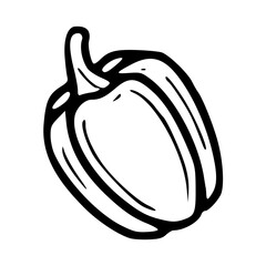 simple bell pepper outline vector icon