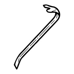 simple crowbar outline vector tool
