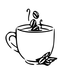 simple hand drawn coffee mug line art