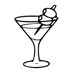 gin or vodka martini graphic doodle
