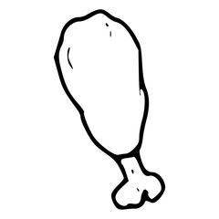 chicken thigh or drumstick doodle vector