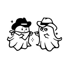 minimalist wild west ghosts comic art