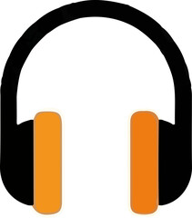 Illustration of Black and Orange Headphones