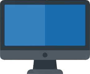 Illustration of Desktop Computer with Blue Screen