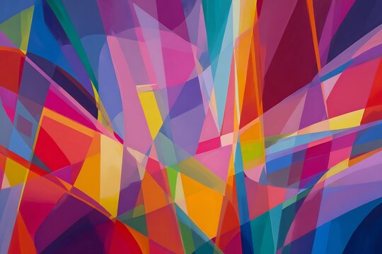 Vibrant geometric abstract - Powered by Adobe