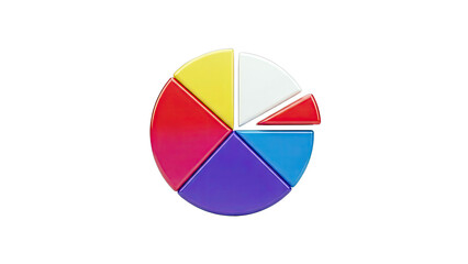 Fototapeta premium Colorful Pie Chart on White Background