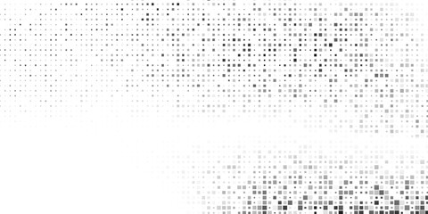 Rectangle mesh gradation pattern. Dotted halftone gradient texture. Vanishing polka dot design abstract simple