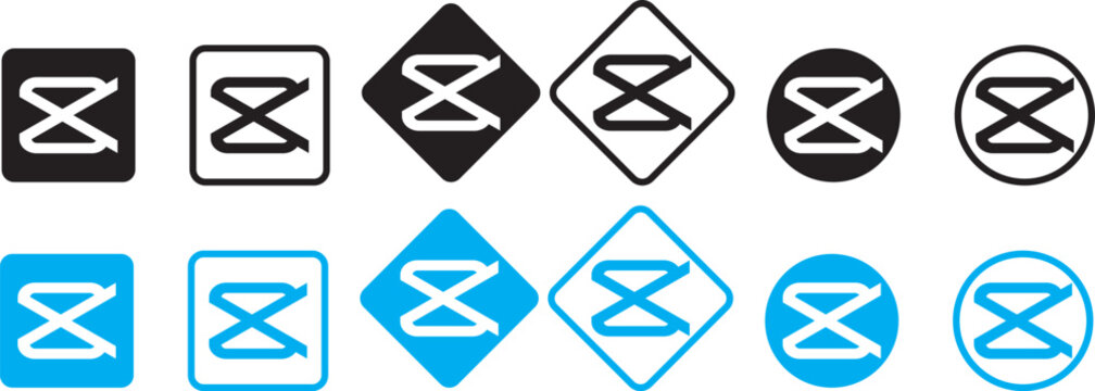 capcut logo icon. popular video editing application. Social media video editor logos. capcut vector logo. Capcut icon logo 2025. popular video editing application. ocial media content creation