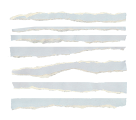 torn blank pages with uneven texture edges. set of ripped white paper sheets png isolated on transparent background.