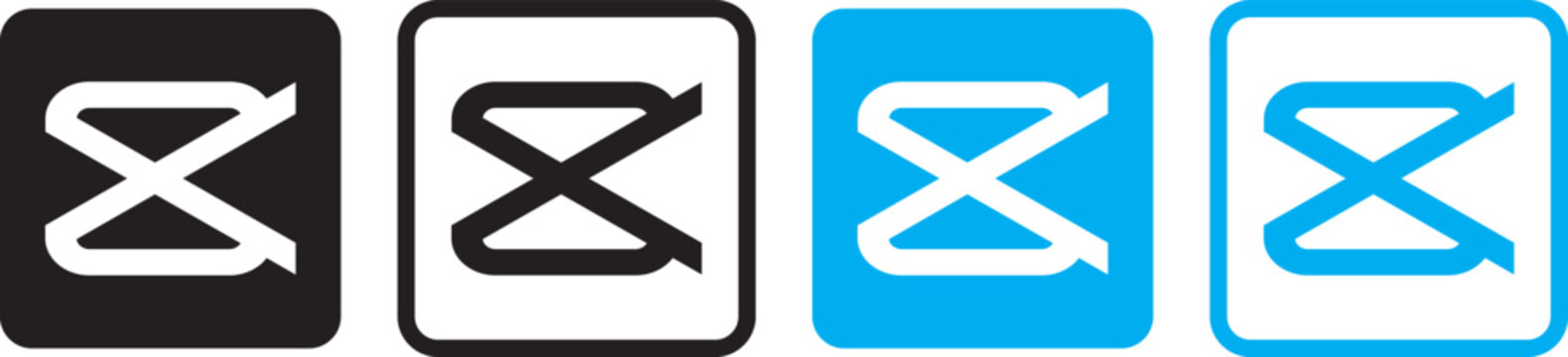 capcut logo icon. popular video editing application. Social media video editor logos. capcut vector logo. Capcut icon logo 2025. popular video editing application. ocial media content creation