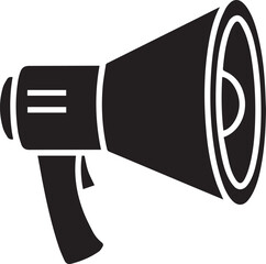 Megaphone or bullhorn speaker Icon silhouette vector black on a white background