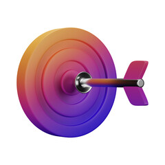 Colorful target with arrow
