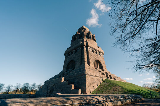 Panoramic view of the Monument to the Battle of the Nations in Leipzig, Saxony, Germany
