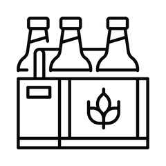 Beer Bottle Vector Outline Icon EPS 10 File