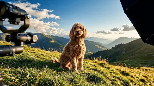 Adorable Cockapoo Dog Poses in Studio and Outdoors, Captivating Views.