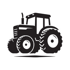 Obraz premium tractor vector silhouette clip art logo design illustration icon collection 