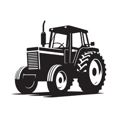 Obraz premium tractor vector silhouette clip art logo design illustration icon collection 