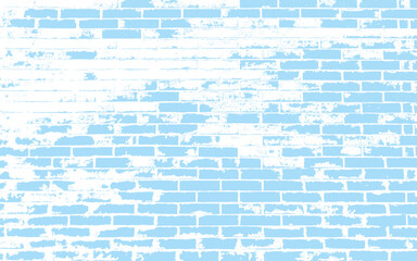 Full frame old blue painted brick wall texture from a building