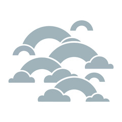 Boho Vector Abstract Sky with Stylized Clouds and Arches Pattern Illustration