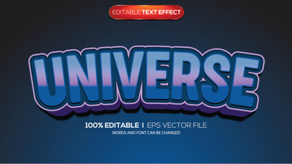 3D text effect universe theme