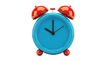 Blue classic alarm clock with red bells